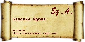 Szecska Ágnes névjegykártya