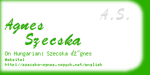agnes szecska business card